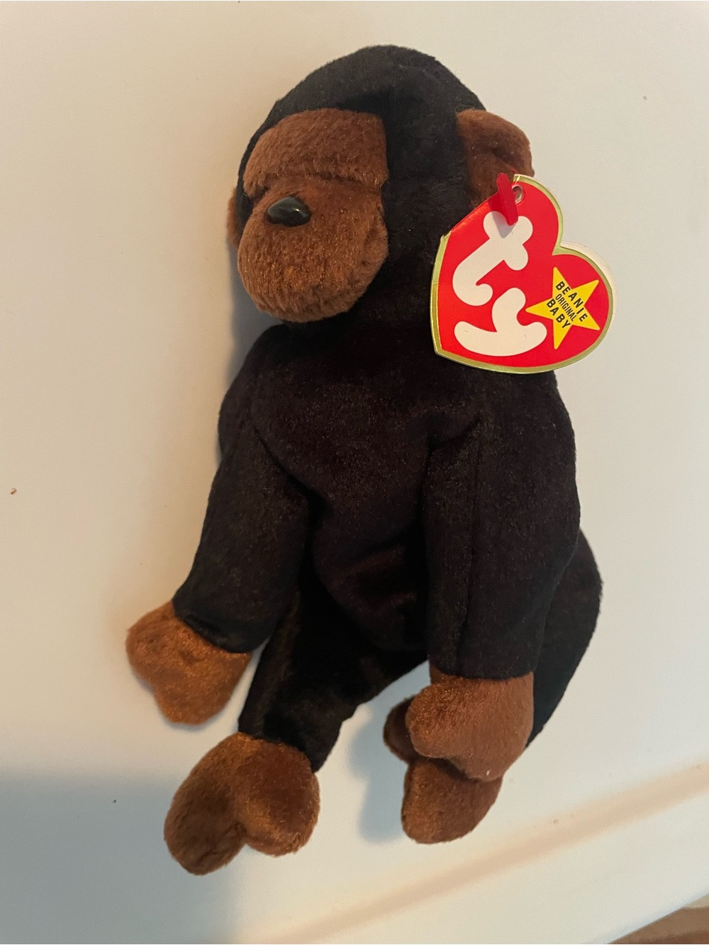 1996 TY Beanie Baby Congo Brown & Black Gorilla Plush Toy